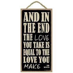 SJT (Sjt94149) et à la Fin de L’amour Que Vous Prenez est Égale à L’amour Qui Permet de Réaliser des – The Beatles 12,7 x 25,4 cm Bois Plaque - Les Beatles, Paul McCartney, John Lennon, RIngo Starr, George Harrison
