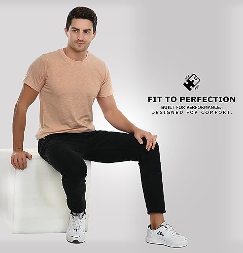 Image of Sleepynuts Men's Regular Fit Round Neck Half Sleeves Solid Casual Wear T-Shirt