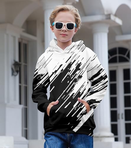 Image of Belovecol Boys Hoodies 3D Printed Hooded Sweatshirts with Pocket for 6-16Y | Pullover Hooded Style Pattern All-over Printed Long Sleeve Non-Fleece Soft Lightweight Tops for Kids