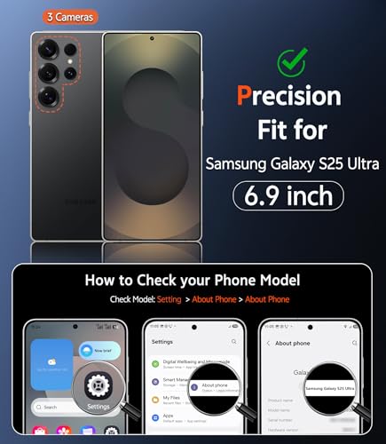 Image of FNTCASE for Samsung Galaxy S25-Ultra Case: Matte Magnetic Translucent Phone Cases with Screen Protector Lens Protection Compatible with Magsafe Rugged Protective Cell Cover (Frosted Black Magnetic)