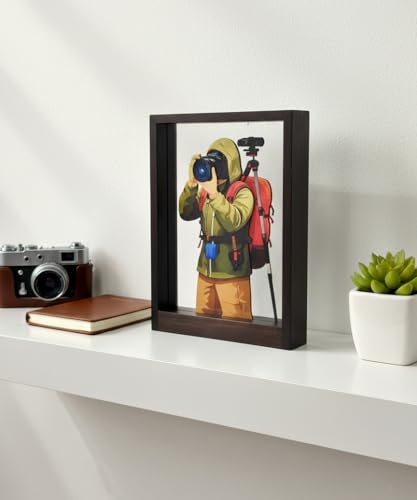 Image of Minimalist Wooden Home Decor Frame | Reusable Sliding Display with Changeable Sheets | Modern Living Room, Office & Table Decoration | Giftable Decor | Pintrest Shiva and Ganesh Laxmi Combo
