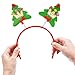 JOYIN 4 Pcs Light-Up Christmas Headbands with LED lights in Santa Hats & Christmas Tree Designs for Christmas Supplies and Holiday Parties Favors (ONE SIZE FITS ALL)