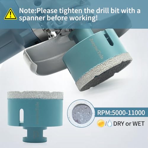 Dry Diamond Core Drill Bit - JeeynoTols 68mm Tile Drill Bit Porcelain Ceramic Tile Granite Marble Hole Saws with M14 thread - Image 2