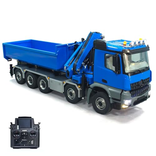 wheelfun 1/14 Escala 10x10 RC Hidráulico Camión volquete Cubo en forma de U Grúa Modelo RC Hobby Modelos