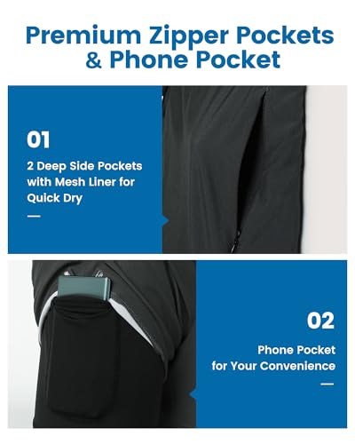 Image of maamgic 5inch Mens Swimming Trunks with Compression Liner 2-in-1 Swim Trunks Stretch Quick Dry Swim Shorts Zipper Pockets
