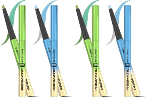 Image of Glam21 Prismatic 5D Eyeliner| Waterproof | Smudge proof | Long lasting eyeliner with easy application | Creamy Formula | Multichrome Effect Bold Color Payoff | Pack Of 4 - 0.4gm Each (Starlight & Moondust)