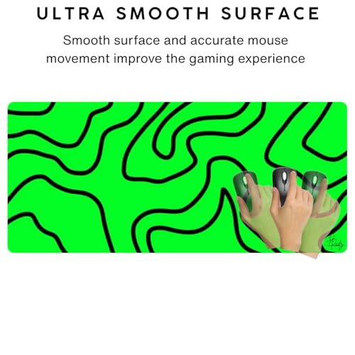 Image of Saco XXL Gaming Mouse Pad for PC - Large Desk Mat 900x400x3mm, Extended Non-Slip Rubber Base, Waterproof Surface, Topographics Design, Big Keyboard Mouse Pad for Office & Home Setup