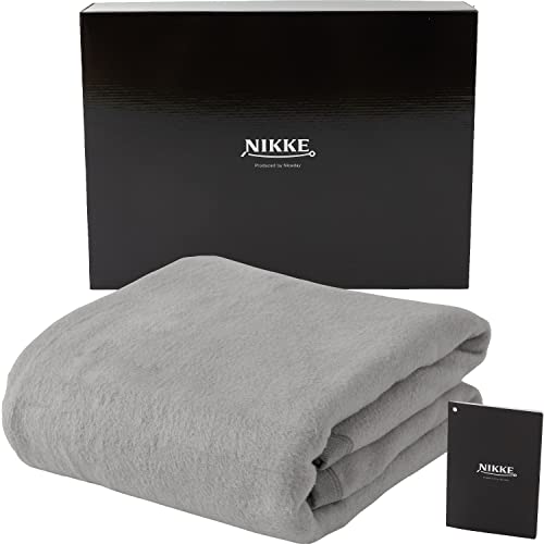 NIKKE×ナイスデイ 毛布 グレー シングル (140×200cm) シルク100%(毛羽部分) 日本製 しっとり なめらか 吸放...