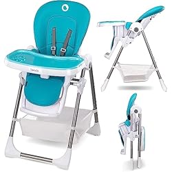 Trona Plegable Carrefour LIONELO Linn Plus Trona para bebés, plegable, tronas de bebe, silla alta ajustable, altura ajustable de 6 a 36 meses, cinturones de seguridad de 5 puntos, de hasta 15 kg