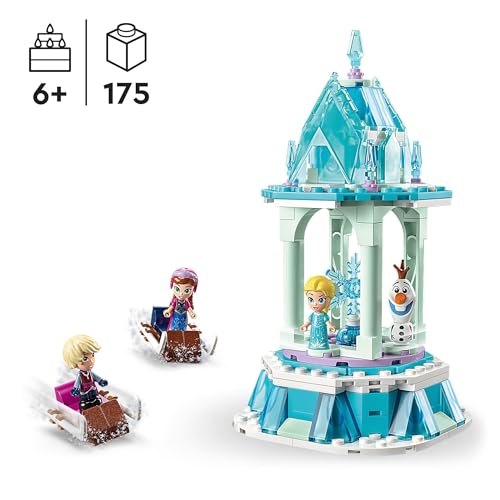 Disney Frozen La Giostra Magica di Anna ed Elsa, Giocattolo Ispirato al Castello di Frozen con Micro Bambolina della Principessa e Olaf, Giochi Regalo per Bambini e Bambine dai 6 Anni in su 43218 - Lego - Immagine 1