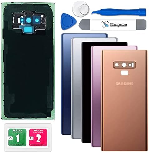 Eonpam Battery Cover Back Glass Replacementfor (Samsung Galaxy Note 9) Repair Kit Genuine Rear Housing (Blue)
