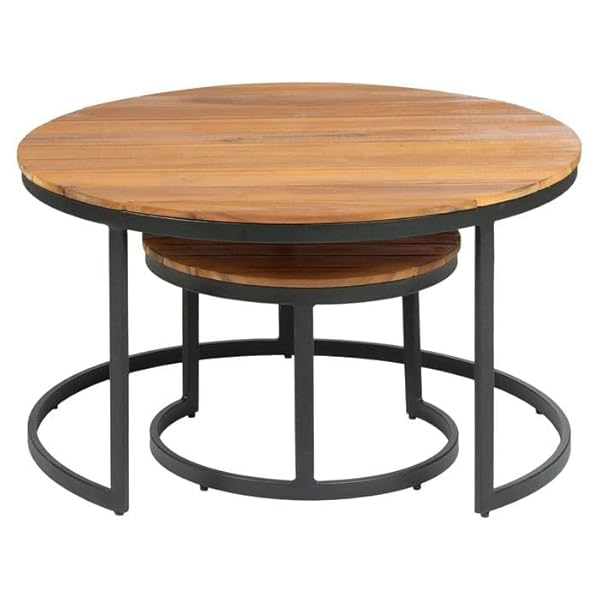 OUTLIV. Loungetisch Blair 2-teiliges Set Natur/Schwarz