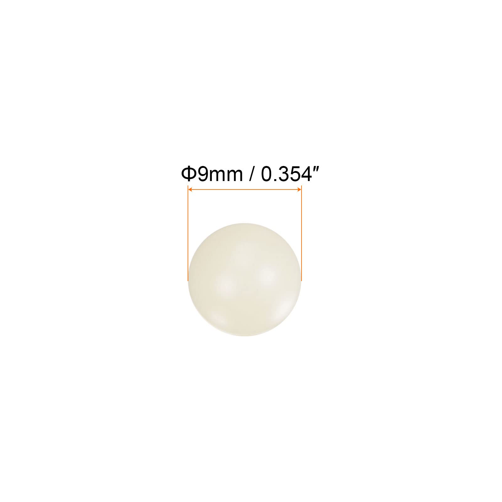 sourcing map 5uds PA Nylon Sólido Plástico Bolas 9mm G3 Precisión Rodamiento Bola