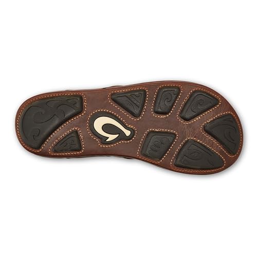 OLUKAI Mekila Men's Beach Sandals, Full-Grain Leather Flip-Flop Slides, Compression Molded Footbed & Comfort Fit, Enhanced Grip Soles3
