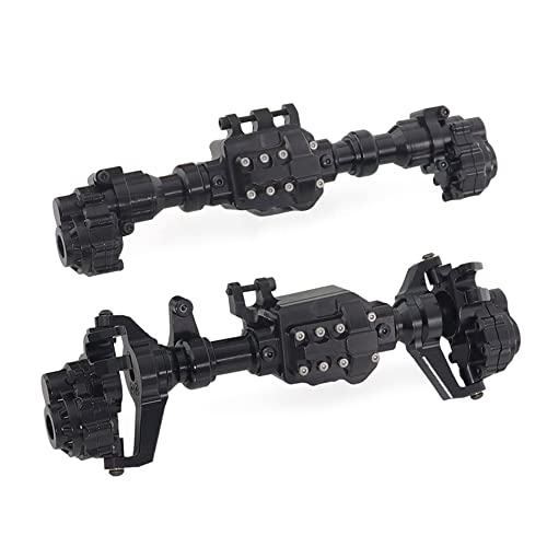 RZXYL Aluminum Alloy Front and Rear Axle Housing Set for 1/10 Traxxas TRX4 RC Crawler Car, Replace Original Plastic Axles Housing (Black)