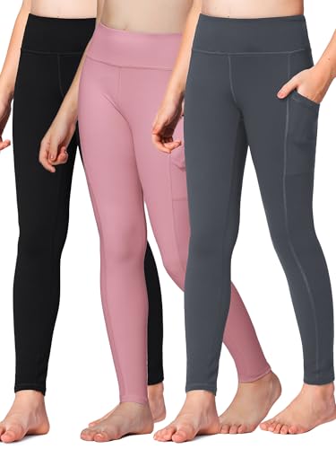 Stelle Girls' Athletic Leggings with Pockets