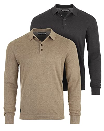 ZIMEGO Men's Quarter Zip Up Mock Turtle Neck Polo Pullover Sweater Casual Outfit
