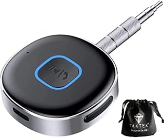[2023 Early Release] Bluetooth Aux Receiver for Car with storage bag, Portable 3.5mm Aux Bluetooth 5.0 Wireless Audio Receiver for Car Stereo/Home Stereo/Wired Headphones/Speaker, 16H Battery Life