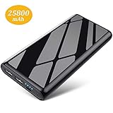 【Alta capacidad 25800 mah ● Ultra COMPACTO】 La batería portátil de pequeño tamaño pero con una gran capacidad de 25800 mAh se puede guardar en el bolsillo. [Nota: es un poco pesado gracias a una gran capacidad de 25800 mah. ]