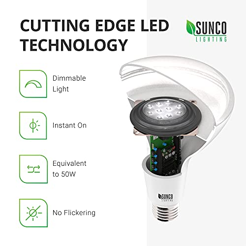 Sunco Lighting 10 Pack Br20 Led Bulbs Indoor Flood Light R20 Dimmable 2700K Soft White, 50W Equivalent To 7W, E26 Medium Base, Recessed Can Lights, Home Ceiling Lights Super Bright, Ul & Energy Star #TOP2