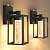 WIHTU Outdoor Light Fixture Wall Mount with Crystal Bulb, 2 Pack Exterior Wall Lantern Waterproof, Black Outside Porch Sconce, Matte Metal Finish & Tempered Glass Shade for House