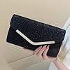 XFSRG Clutch Damen Glitzer Kleine Envelope Tasche Elegant Brauttasche Abendtasche mit Abnehmbarer Kette für Hochzeit Party Abschlussball(Schwarz) #5