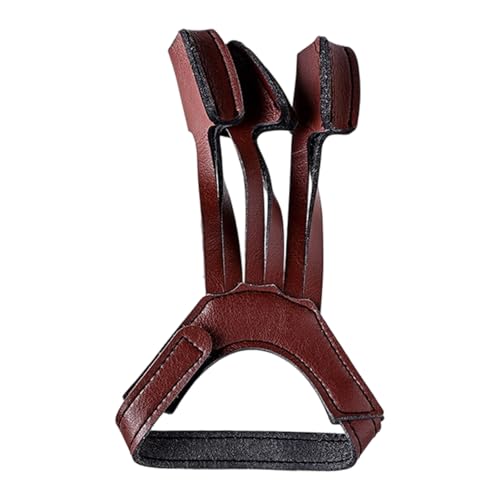 Quick Releasing Adjustable Three Finger Toxophily Guard for Traditional Long Bows Protections Synthetic Leather Finger Guards To