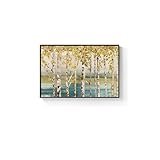  HLSHOE Toile de peinture abstraite avec arbre doré et forêt, ancienne affiche artistique Vintage et impression, tableau d\'art mural à la mode for décor de salon (Color : A, Size : 20x30cm (No Frame))