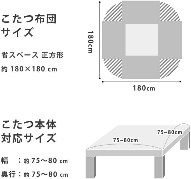 こたつ布団 正方形 省スペース 約洗える 対応 フリース おしゃれ あったか 暖かい かわいい 一人暮らし コンパクト こたつ掛け布