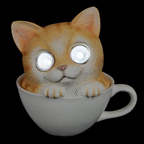 Cat-in-Cup-Solar-Garden-Decorations-Figurine-Outdoor-LED-Decor-Figure-Light-Up-Decorative-Statue-Accents-for-Yard-Patio-Lawn-or-Deck-Great-Housewarming-Gift-Idea-Brown-1-Pack Cat in Cup Solar Garden Decorations Figurine Outdoor LED Decor Figure Light Up Decorative Statue Accents for Yard Patio Lawn or Deck Great Housewarming Gift Idea Brown 1 Pack