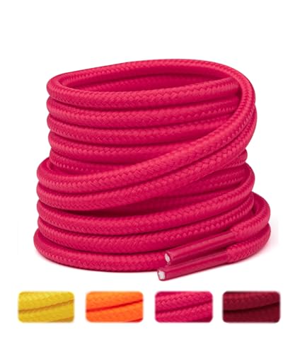 Image of Handshop 2 Pairs Round Boots Shoelaces, Heavy Duty Outdoor Shoe Laces | Replacement Shoestrings for Hiking, Running, Sporting Shoes and Work boots, Sturdy and Robust, 28 Colors, 30-63 inch Length