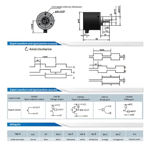 Codeur incrémental photoélectrique CWZ6C IP65 haute résolution mécanique stable - 3