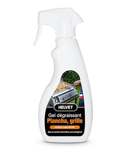HELVET Nettoyant & Dégraissant Plancha & Grille - Dissout Sans Effort les Graisses grâce à son Format Gel - Apte au Contact Alimentaire - 500 mL Cover