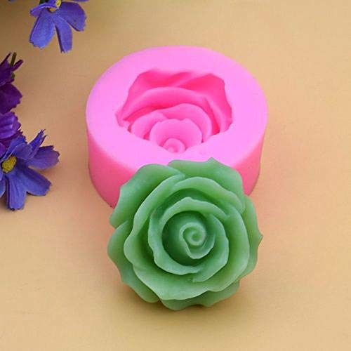 Obtanim 2 Pcs Bloom 3D Rose Flower Fondant Silicone Molds For Chocolate Cake Soap Candy Pastry Candle Dessert (2 Size) #TOP2