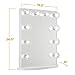 IMPRESSIONS Hollywood Glow Lite Vanity Mirror with 10 LED Lights, Tabletop or Wall Mounted Makeup Vanity Mirror with Dimmer Switch and Power Outlets (White)