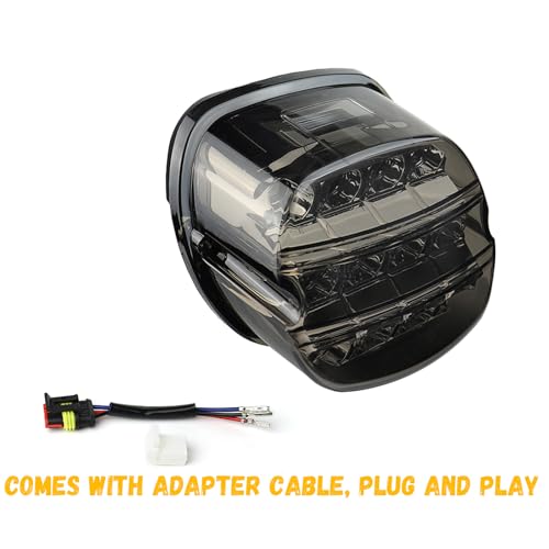 Atubeix Black Strobing LED Tail Light Upgrade HD Tail Lights Assemblies for Harley Dyna Road King Electra Glide Street Bob Touring, harley davidson parts, led lights for motorcycles（Black） by Atubeix - Image 4