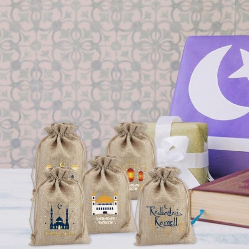 Sachets cadeaux à cordon Aïd Moubarak et décorations de bonbons Ramadan - 6