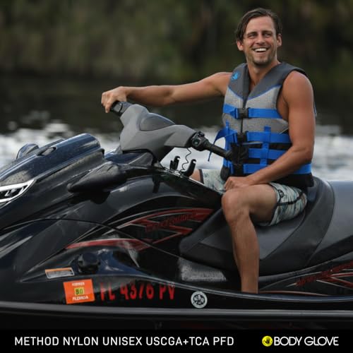 Image of Body Glove Method Nylon U.S. Coast Guard Approved Life Jacket PFD-Blue-L /XL