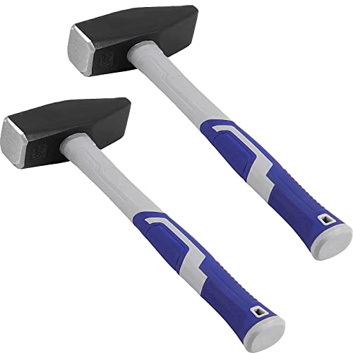 HOIGON 2 Pack Blacksmith Hammer with Fiberglass Handle