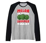 Melón el mejor merienda de verano melón Camiseta Manga Raglan