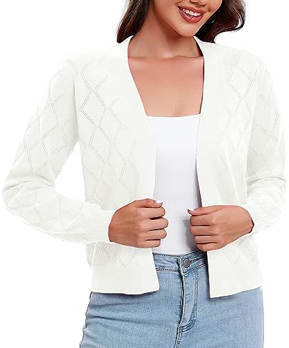 Urban CoCo Women's Long Sleeve V-Neck Open Front Shrugs Soft Knit Sweater Cardigan2