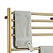 XMGJ Electric Towel Warmers Radiator with Timer Gold, 140W Wall-Mounted & Freestanding Heated Towel Drying Rack with 11 Bars, 304 Stainless Steel Heated Towel Rail for Bathroom, Plug-in