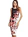 Floerns Women's Floral Print Sleeveless Split Cocktail Party Bodycon Dress Large Black red