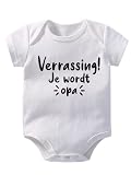Hospitrix Rompertje met Tekst "Verrassing" - 0-3 maanden | Korte Mouw | Cadeau voor Zwangerschap | Bekendmaking | Aankondiging | Aanstaande Moeder |