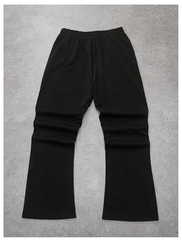 SOLY HUX Men's Y2k Sweatpants Sparkly Rhinestone Drawstring Elastic Waist Flare Pants Streetwear2