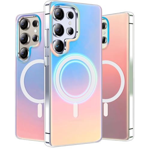 Coque Samsung S24 Ultra holographique irisée compatible Magsafe rainbow protectrice