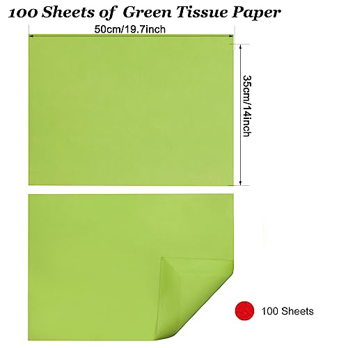 Undemouc Green Tissue Paper 100 Sheets Tissue Paper Bulk For Gift Bags 20X14 Inches Wrapping Tissue Paper For Diy Crafts Birthday Wedding Holiday Christmas Party Decor #TOP2