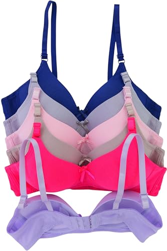 Image of ToBeInStyle Women's Pack of 6 Padded Assorted Styles Supportive Bras Cup Size - A to DDD