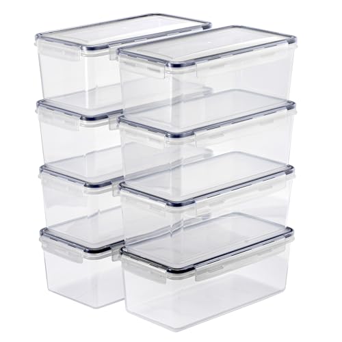 Sorbus Food Storage Containers - Pack of 8 - Air Tight, Four-Way Snap Lids Keeps Food Fresh - Store Cereal, Pasta, Flour, Nuts, Candy - Durable Plastic Kitchen Pantry Bins by Sorbus - Image 6