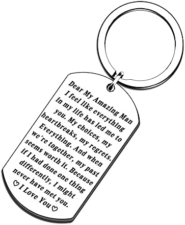 SMARGO Anniversary Keyring Gifts for Boyfriend Husband I Love You Keyring Gifts for Him Fiance Wedding Christmas Birthday Gift Fathers Day Valentines Day Gift for Men